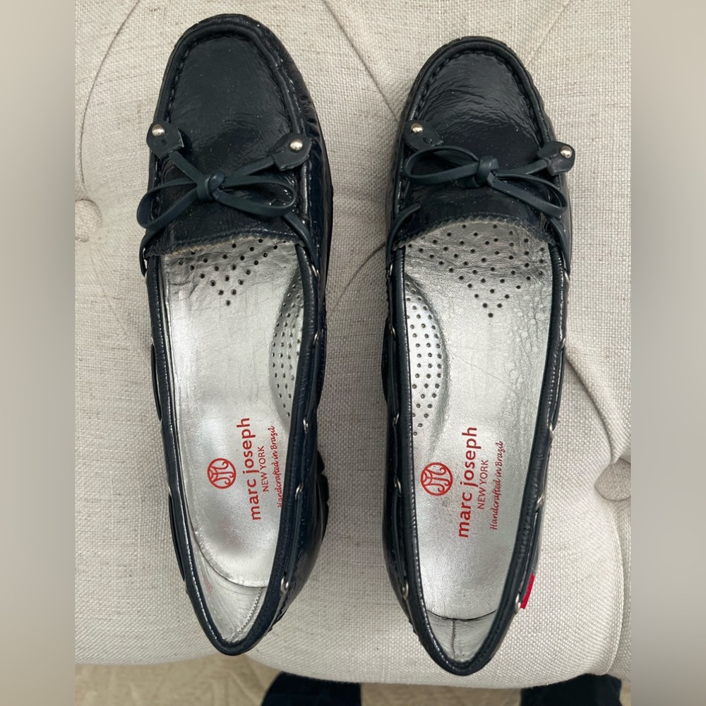 Marc Joseph Navy Golf/Loafers. Never worn. Size 7.